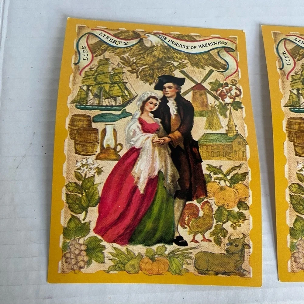 Life Liberty and the Pursuit of Happiness Patriotic Vintage Postcard Made In USA